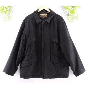 Timberland Men's Vintage Weathergear Waterproof Wool Blend Jacket Charcoal Sz L